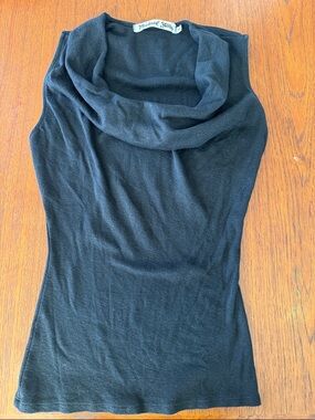 Michael Stars Black Sleeveless Cowl Neck Sweater